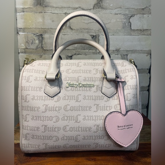 Juicy Couture Handbags - Juicy Couture  NWOT Pink Satchel with Heart Charm
And Gold Hardware, Medium